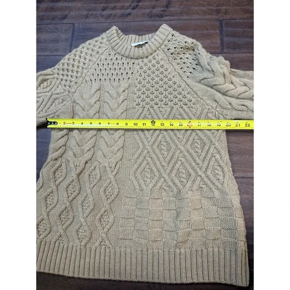 Ami Amalia‎ Cable Knit Sweater Italian Merino WoolBrownWomens Size Medium